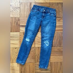 WHBM Distressed Skinny Blue Jeans